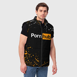 Мужской жилет PORNHUB, цвет: 3D-черный — фото 2