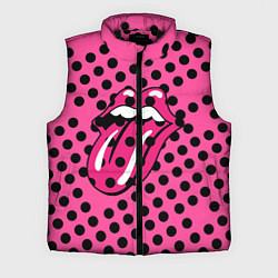 Мужской жилет Rolling stones pink logo, цвет: 3D-черный