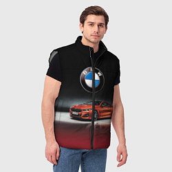 Мужской жилет BMW, цвет: 3D-светло-серый — фото 2