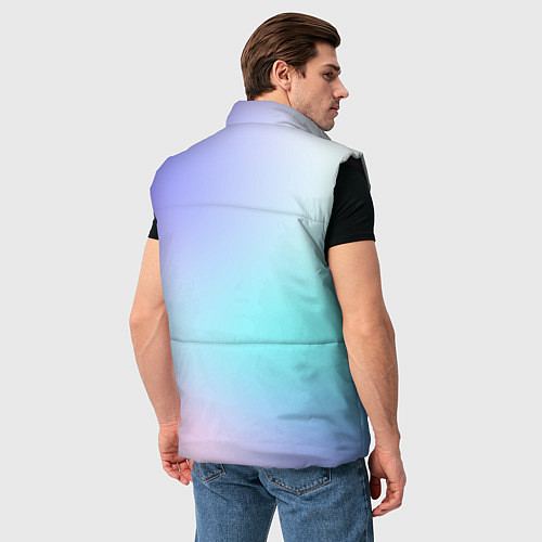 Мужской жилет Небесно голубой градиентный / 3D-Черный – фото 4