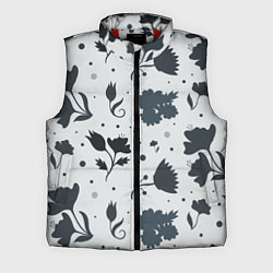 Мужской жилет Чёрно-белые цветы