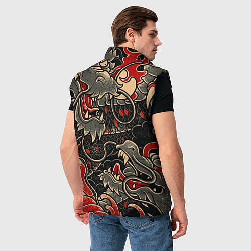 Мужской жилет Dsquared tatoo DRAGON / 3D-Черный – фото 4