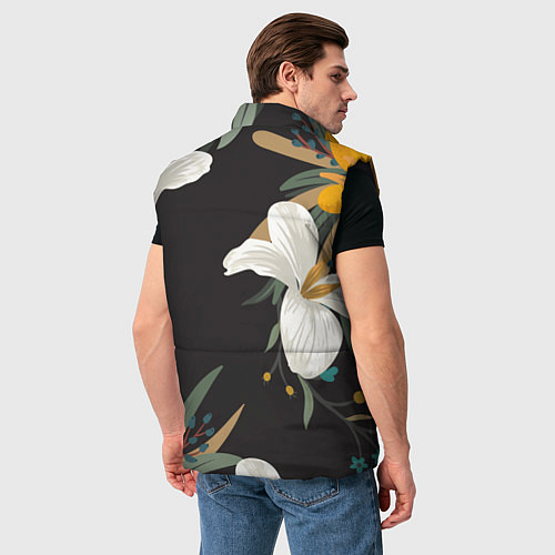 Мужской жилет Цветочный арт / 3D-Черный – фото 4