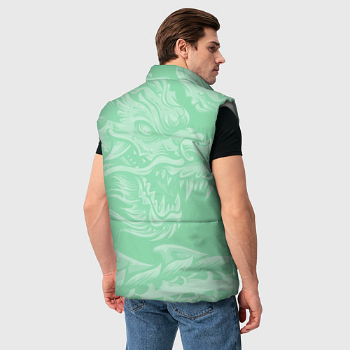 Мужской жилет Изумрудный дракон / 3D-Светло-серый – фото 4