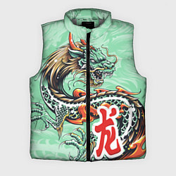 Мужской жилет Изумрудный дракон, цвет: 3D-светло-серый