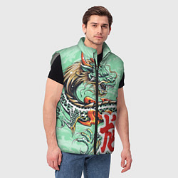 Мужской жилет Изумрудный дракон, цвет: 3D-светло-серый — фото 2