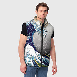 Мужской жилет The great wave off kanagawa, цвет: 3D-черный — фото 2