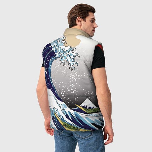 Мужской жилет The great wave off kanagawa / 3D-Красный – фото 4