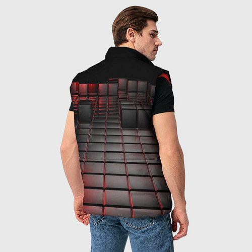 Мужской жилет КАРБОНОВЫЕ ПЛИТЫ / 3D-Красный – фото 4
