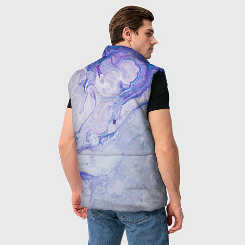 Мужской жилет Разводы сиреневой краской / 3D-Черный – фото 4
