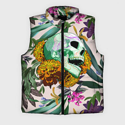Мужской жилет Череп в цветах, цвет: 3D-черный