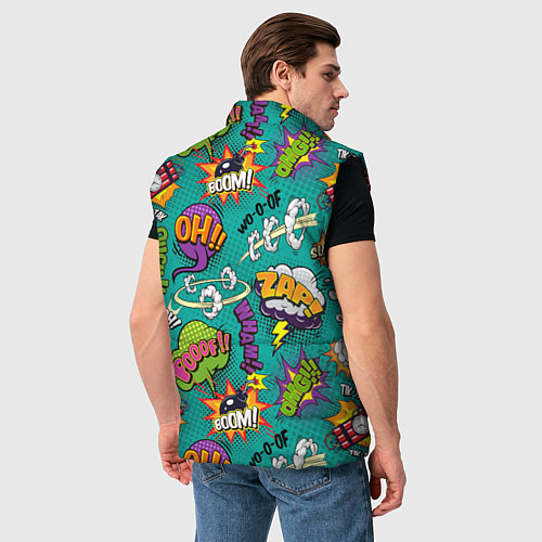 Мужской жилет Pop art comics / 3D-Черный – фото 4