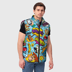 Мужской жилет Pop art comics, цвет: 3D-светло-серый — фото 2
