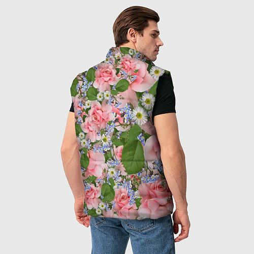 Мужской жилет Цветы / 3D-Черный – фото 4