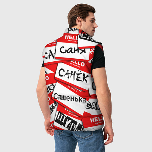 Мужской жилет Hello, my name is / 3D-Красный – фото 4