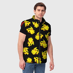 Мужской жилет Веселый пикачу, цвет: 3D-красный — фото 2