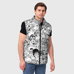 Мужской жилет Ahegao monochrome, цвет: 3D-черный — фото 2