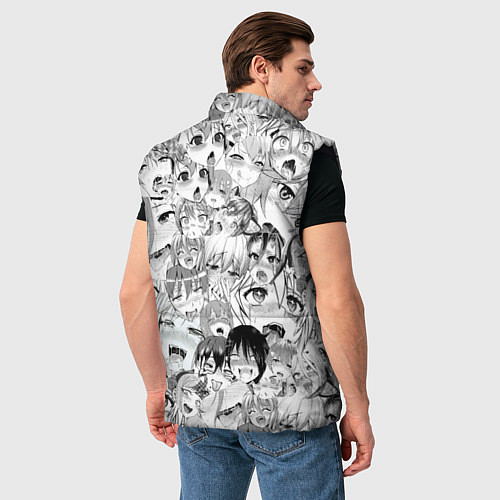 Мужской жилет Ahegao monochrome / 3D-Черный – фото 4