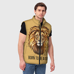 Мужской жилет Рождённый быть львом, цвет: 3D-черный — фото 2