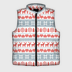 Мужской жилет Новогодний пиксельный узор, цвет: 3D-красный