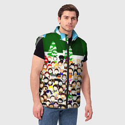 Мужской жилет Южный Парк South Park, цвет: 3D-светло-серый — фото 2