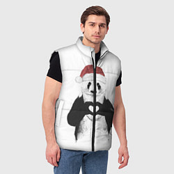 Мужской жилет Панда Клаус, цвет: 3D-черный — фото 2
