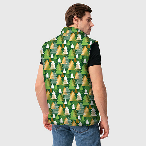 Мужской жилет Ёлки / 3D-Черный – фото 4