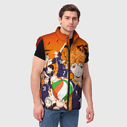 Мужской жилет ВОЛЕЙБОЛ!! HAIKYUU!!, цвет: 3D-красный — фото 2
