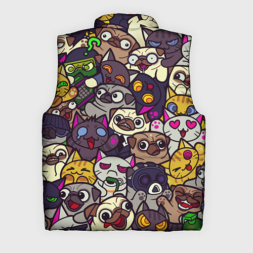 Мужской жилет CS:GO - Paw Paw Лапки / 3D-Светло-серый – фото 2