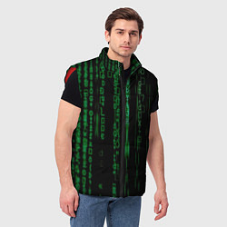 Мужской жилет Матрица букв и чисел, цвет: 3D-красный — фото 2