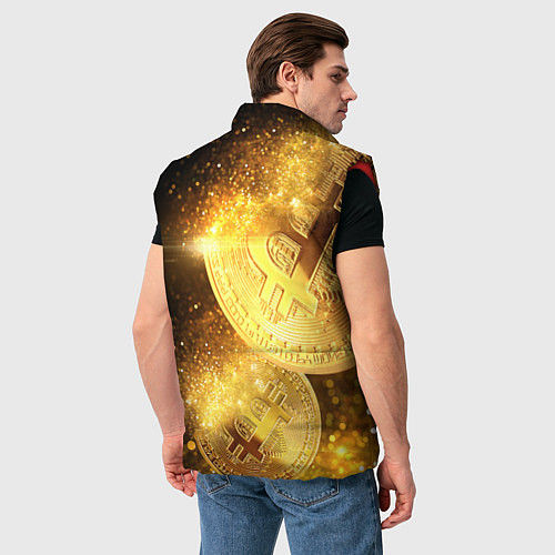 Мужской жилет БИТКОИН ЗОЛОТО BITCOIN GOLD / 3D-Красный – фото 4