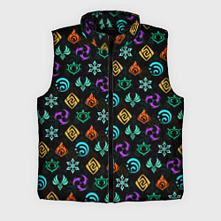 Мужской жилет GENSHIN IMPACT ЭМБЛЕМЫ, цвет: 3D-черный