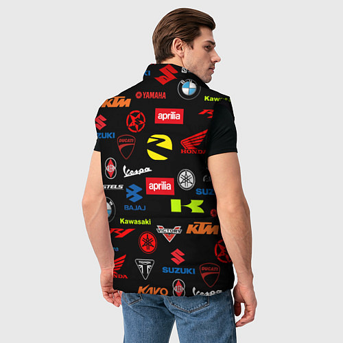 Мужской жилет Motorcycle pattern Мото паттерн Z / 3D-Черный – фото 4