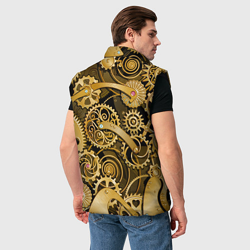 Мужской жилет Стимпанк механизмы шестеренки / 3D-Черный – фото 4
