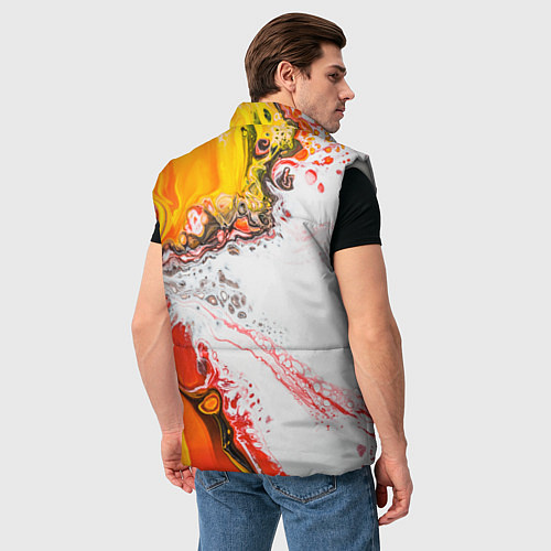 Мужской жилет Рисунок желтой краской / 3D-Светло-серый – фото 4
