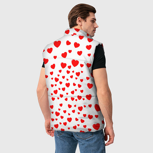 Мужской жилет Енот в сердечках / 3D-Черный – фото 4