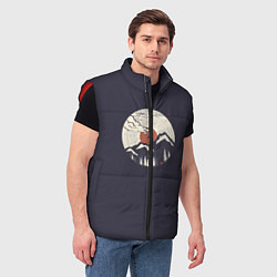 Мужской жилет Mountain Vinyl Record, цвет: 3D-красный — фото 2