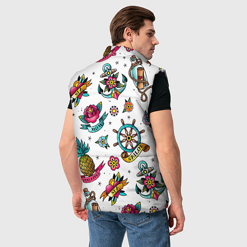 Мужской жилет Old school Sailor / 3D-Черный – фото 4