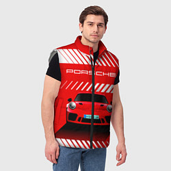 Мужской жилет PORSCHE ПОРШЕ RED STYLE, цвет: 3D-светло-серый — фото 2