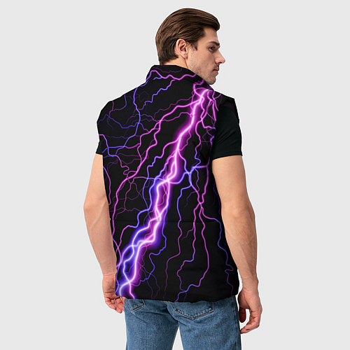Мужской жилет НЕОНОВЫЙ ЛЕВ NEON LION / 3D-Черный – фото 4