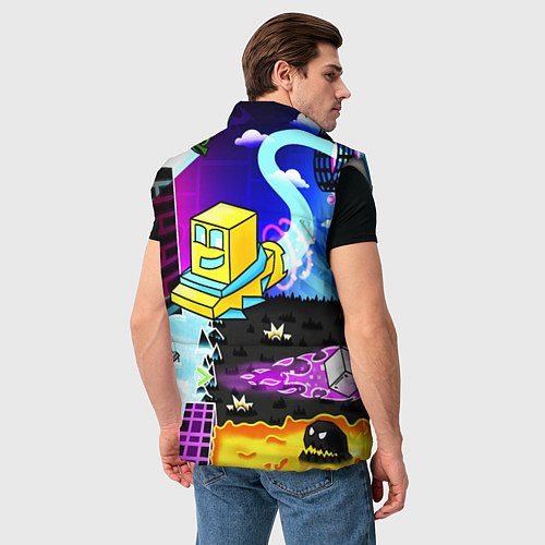 Мужской жилет Geometry Dash: Art / 3D-Светло-серый – фото 4