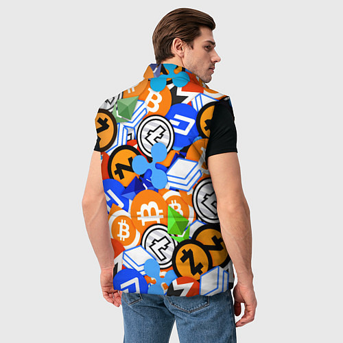 Мужской жилет КРИПТОВАЛЮТЫ CRYPTOCURRENCY / 3D-Черный – фото 4