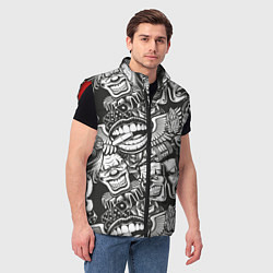 Мужской жилет Тату ретро, цвет: 3D-красный — фото 2