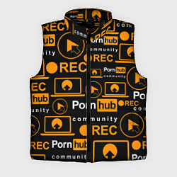 Мужской жилет PORNHUB ПОРНХАБ УЗОР, цвет: 3D-черный