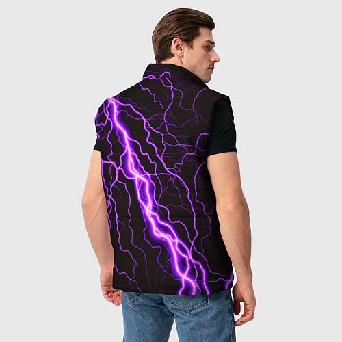 Мужской жилет GENSHIN IMPACT МОЛНИЯ НЕОН / 3D-Черный – фото 4