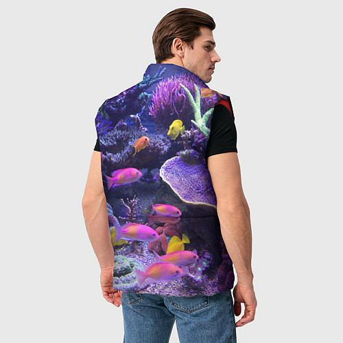 Мужской жилет Коралловые рыбки / 3D-Красный – фото 4