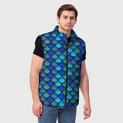 Мужской жилет Чешуя рыбы, цвет: 3D-черный — фото 2