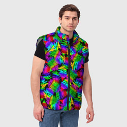 Мужской жилет Неоновый папоротник, цвет: 3D-светло-серый — фото 2