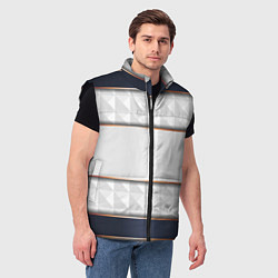 Мужской жилет White 3d lines, цвет: 3D-черный — фото 2
