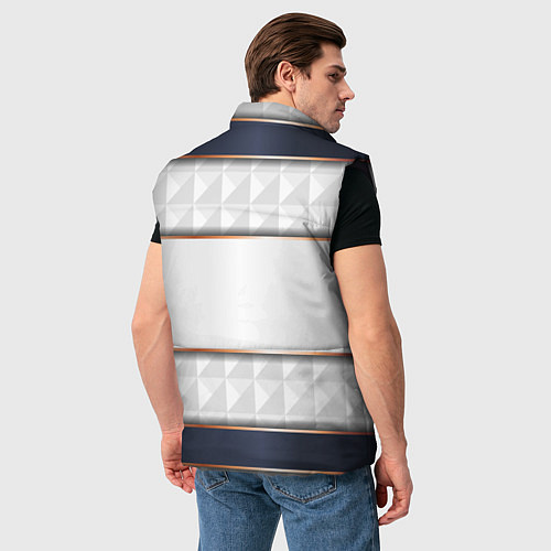Мужской жилет White 3d lines / 3D-Черный – фото 4